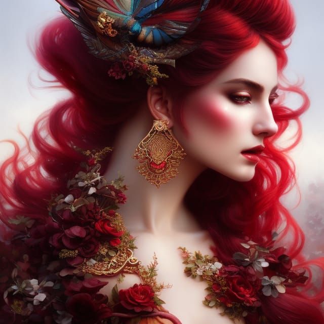 Scarlet Summer Goddess Portrait in Unreal Engine 5