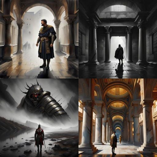 Ancient Roman Warrior in Dark and Moody Atmosphere