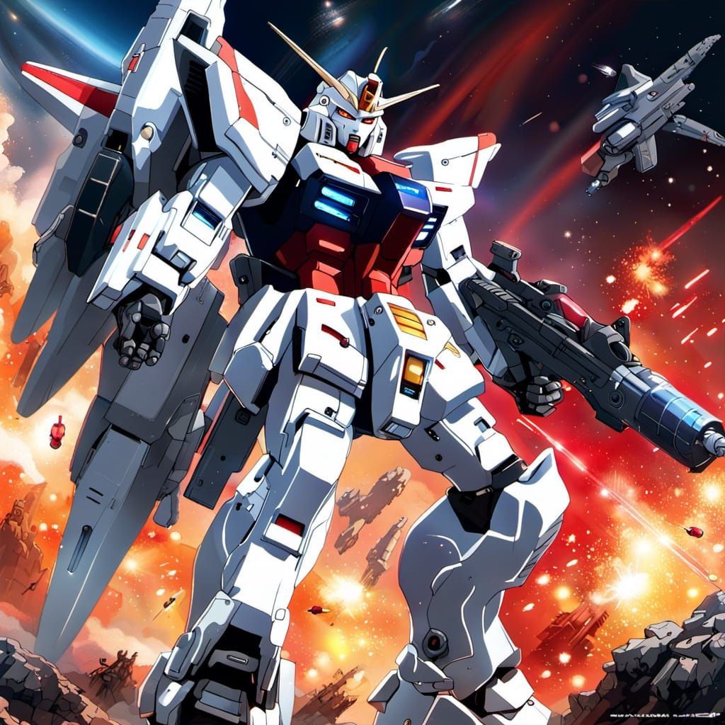 Mecha in space battle