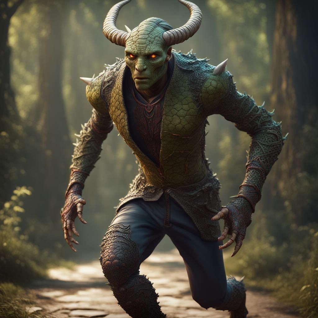 Reptilian Humanoid Concept Art in Unreal Engine 5