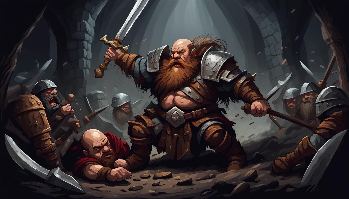Dwarf's Death in Battle: Dungeons and Dragons Style