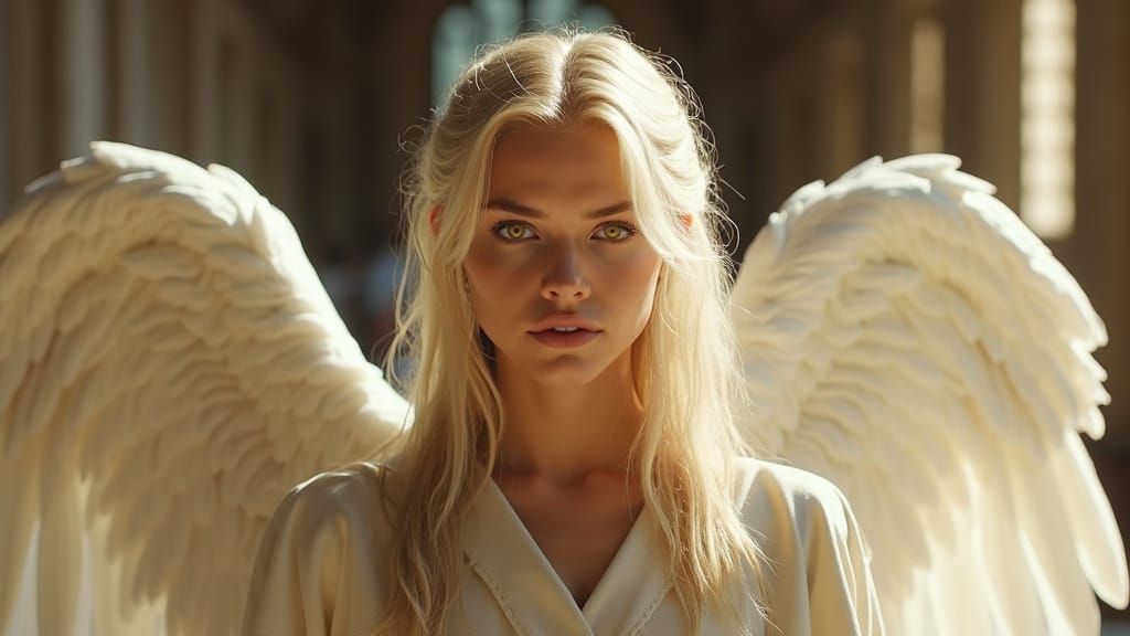 Goddess of War in Elegant Church Sanctuary