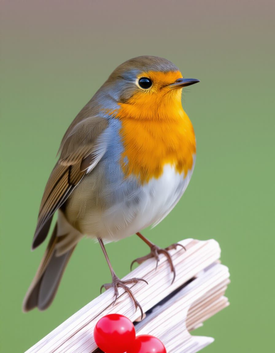 Proud Robin Perched on a Branch