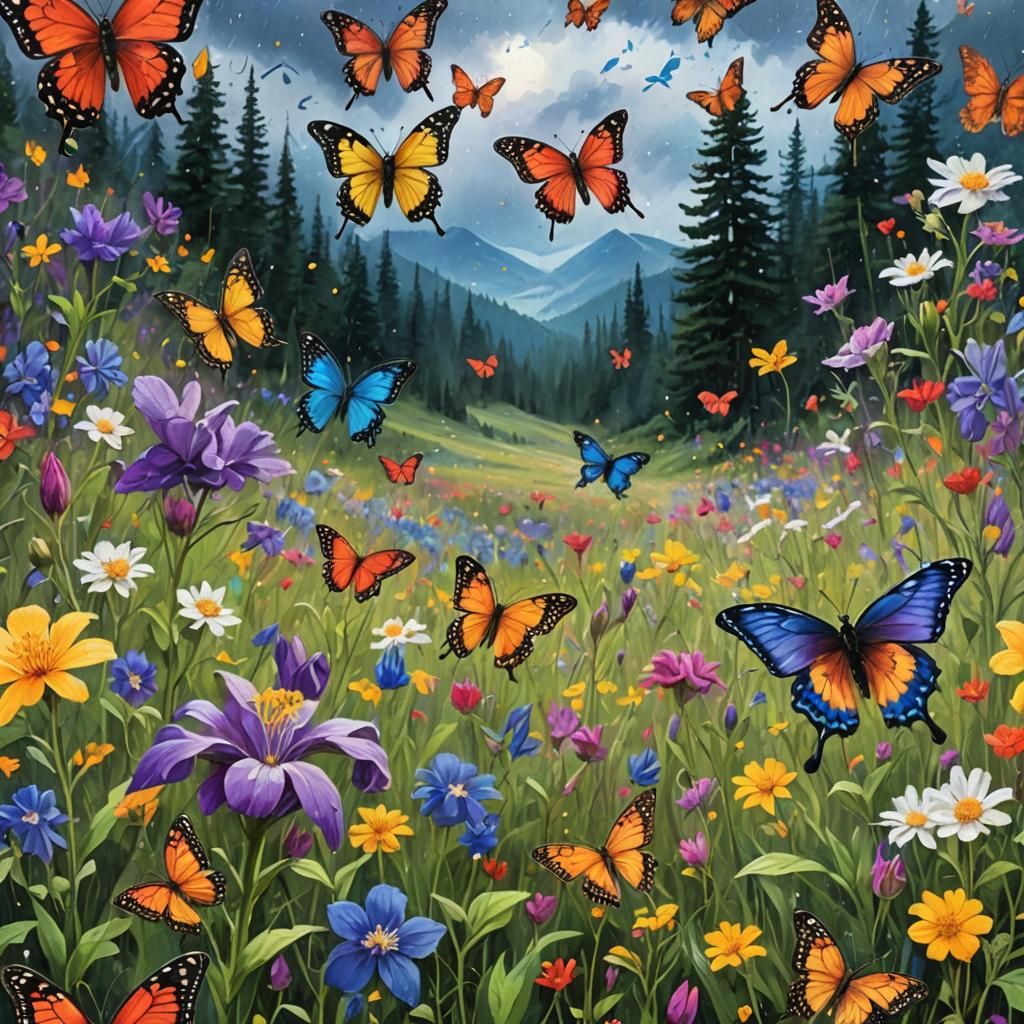 Flowers and Butterflies
