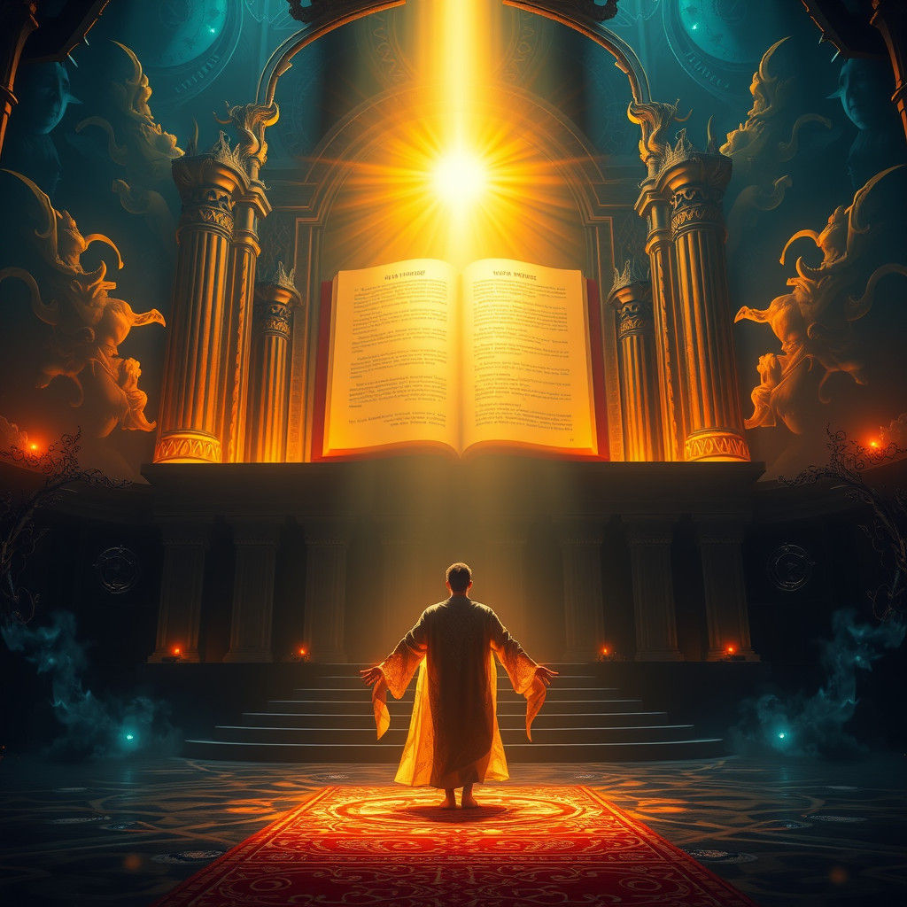 Heavenly Throne Room with Book of Life