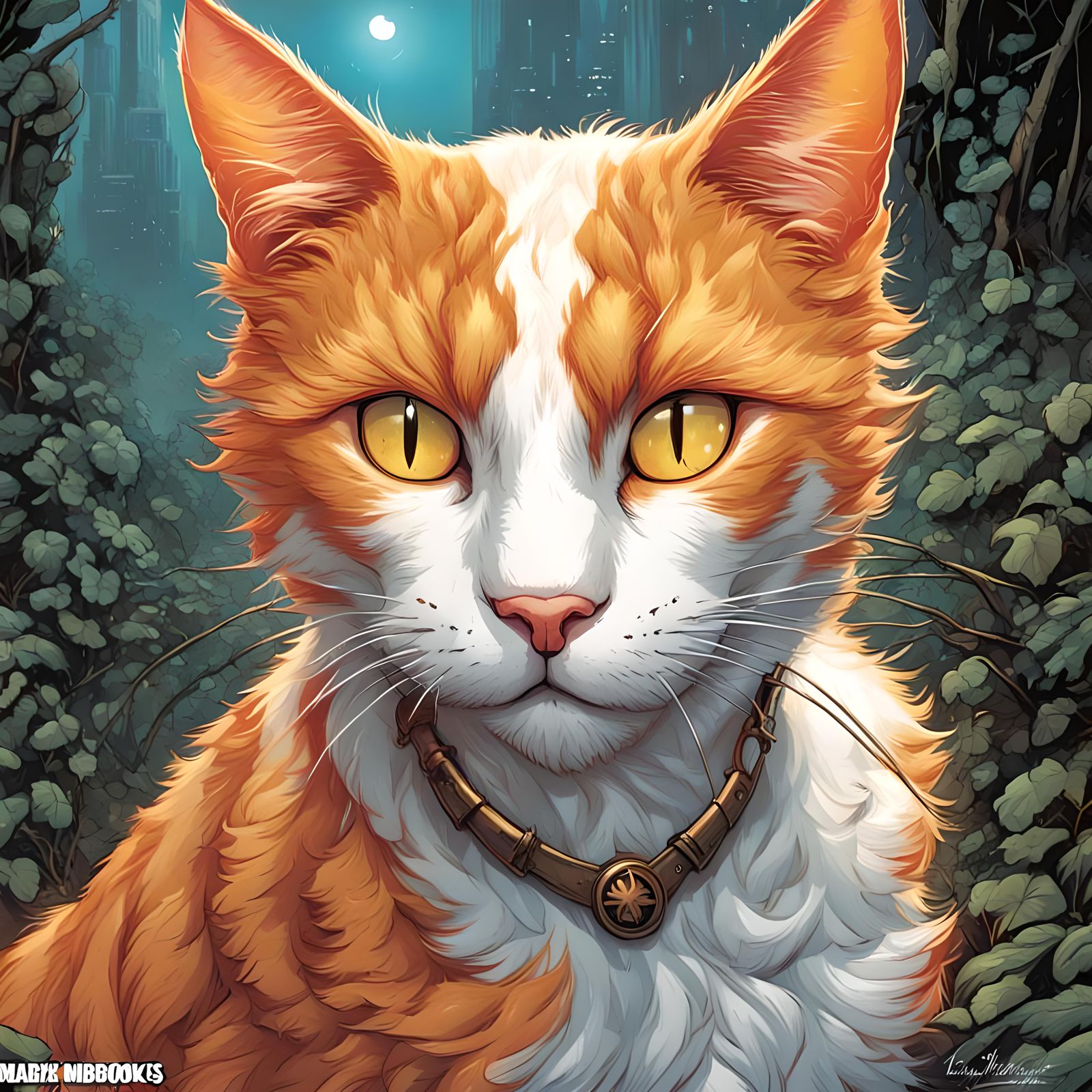 Brightheart: Tabby Cat in Comic Book Style