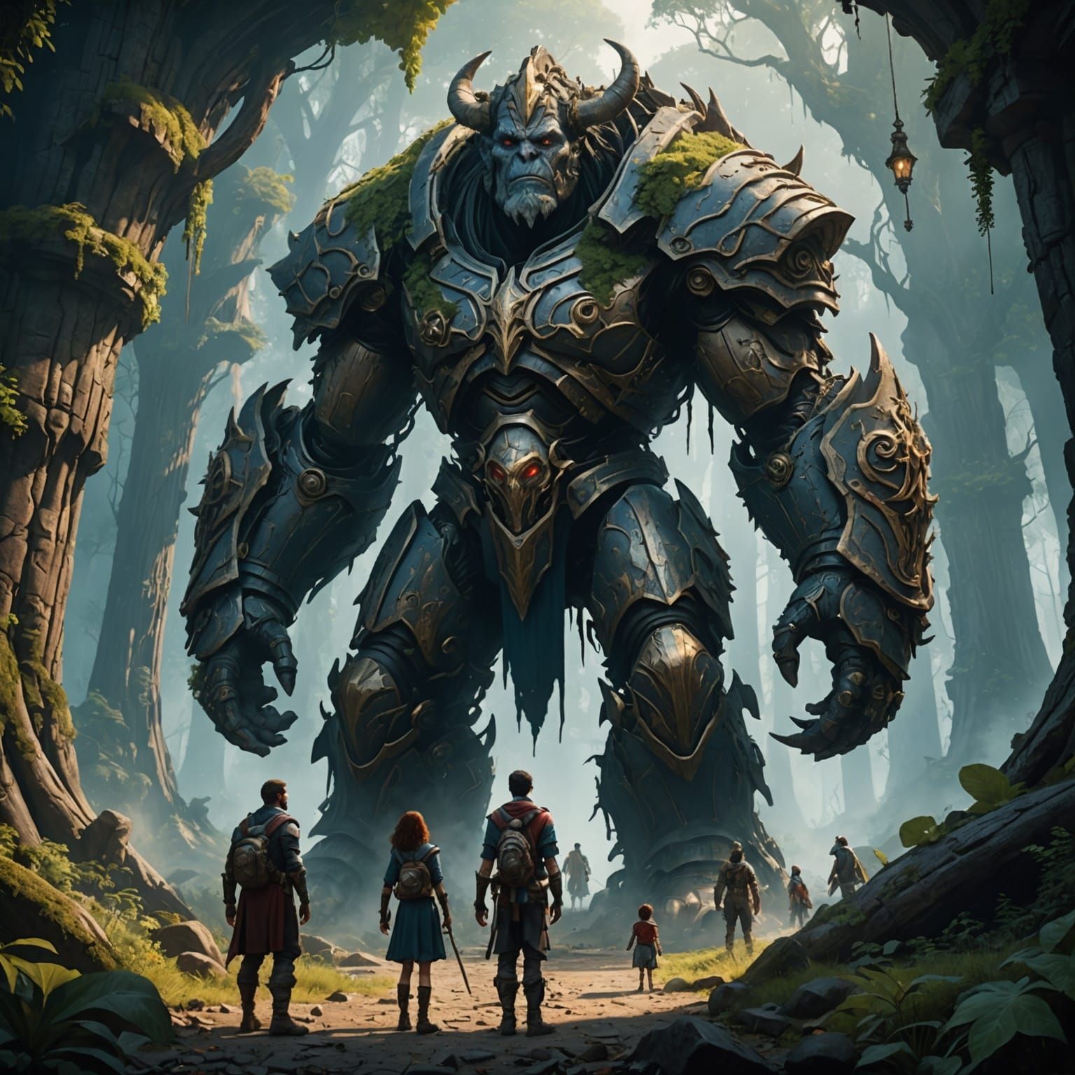 Giants: A Family's Escape in Matte Painting Style