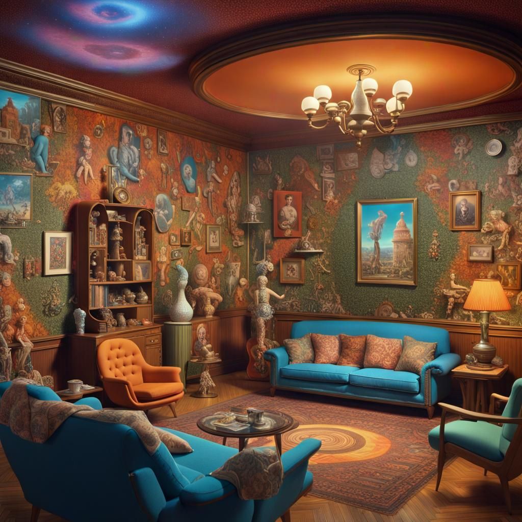 Maximalism: A beautiful 1970s living-room