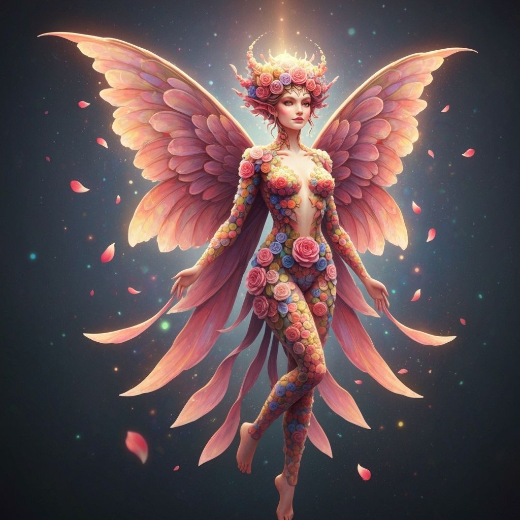 Ethereal Flower Fairy in Luminous Glow