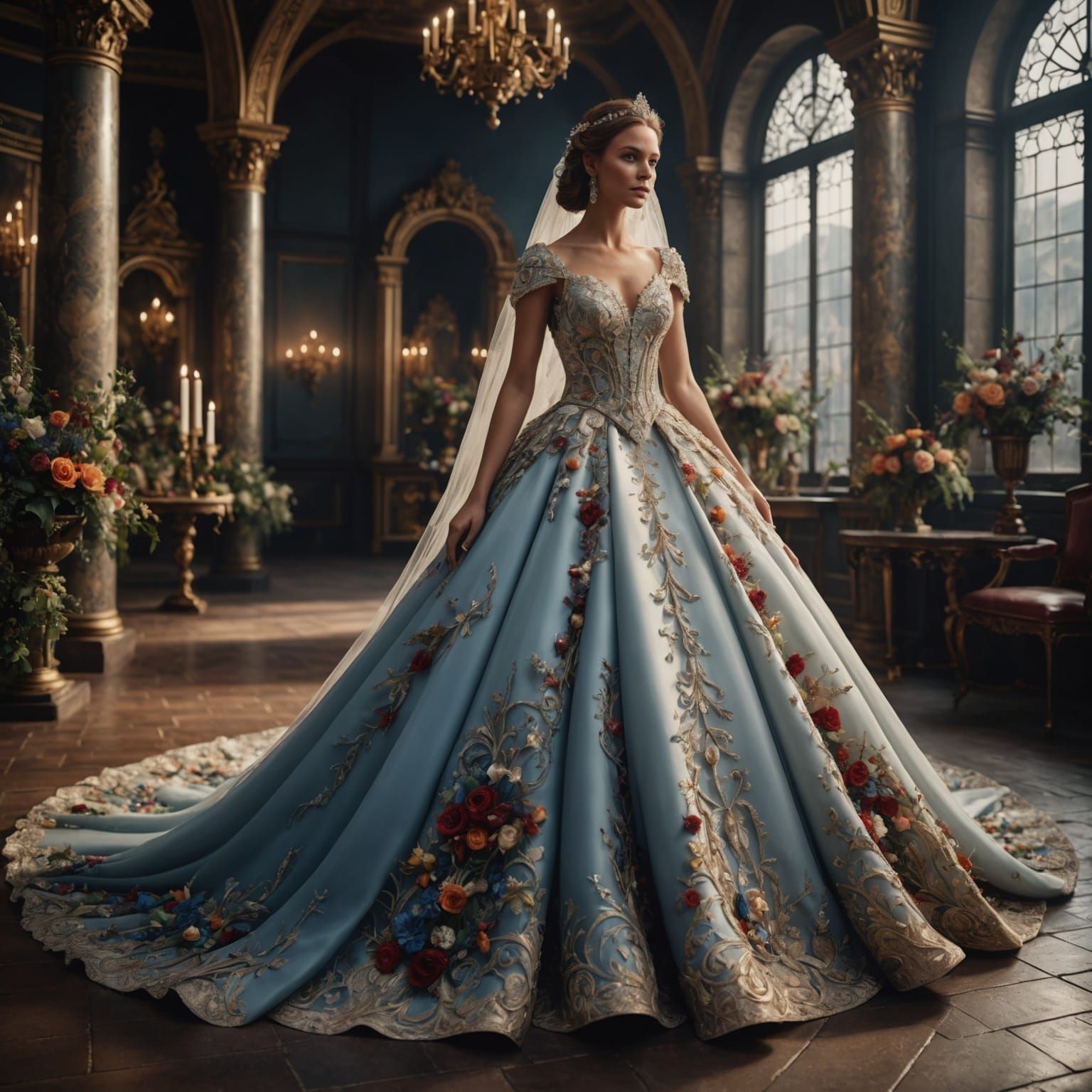 Beautiful Wedding Dress: Detailed Matte Painting