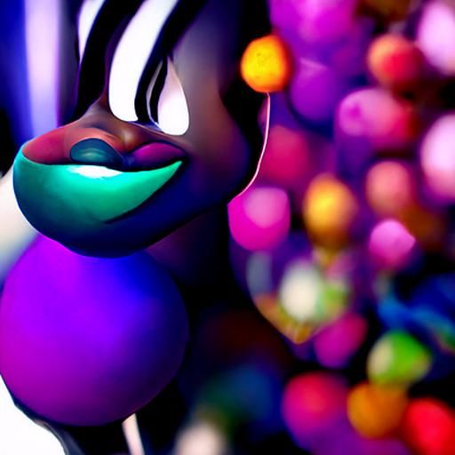 Beautiful Black Girl: Pixar-Style 3D Digital Art