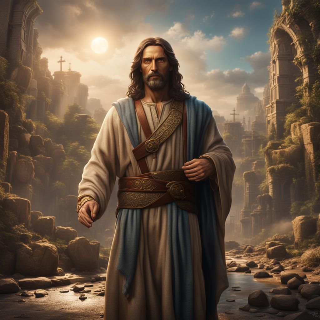 Jesus with Strong Personality: Detailed Matte Painting