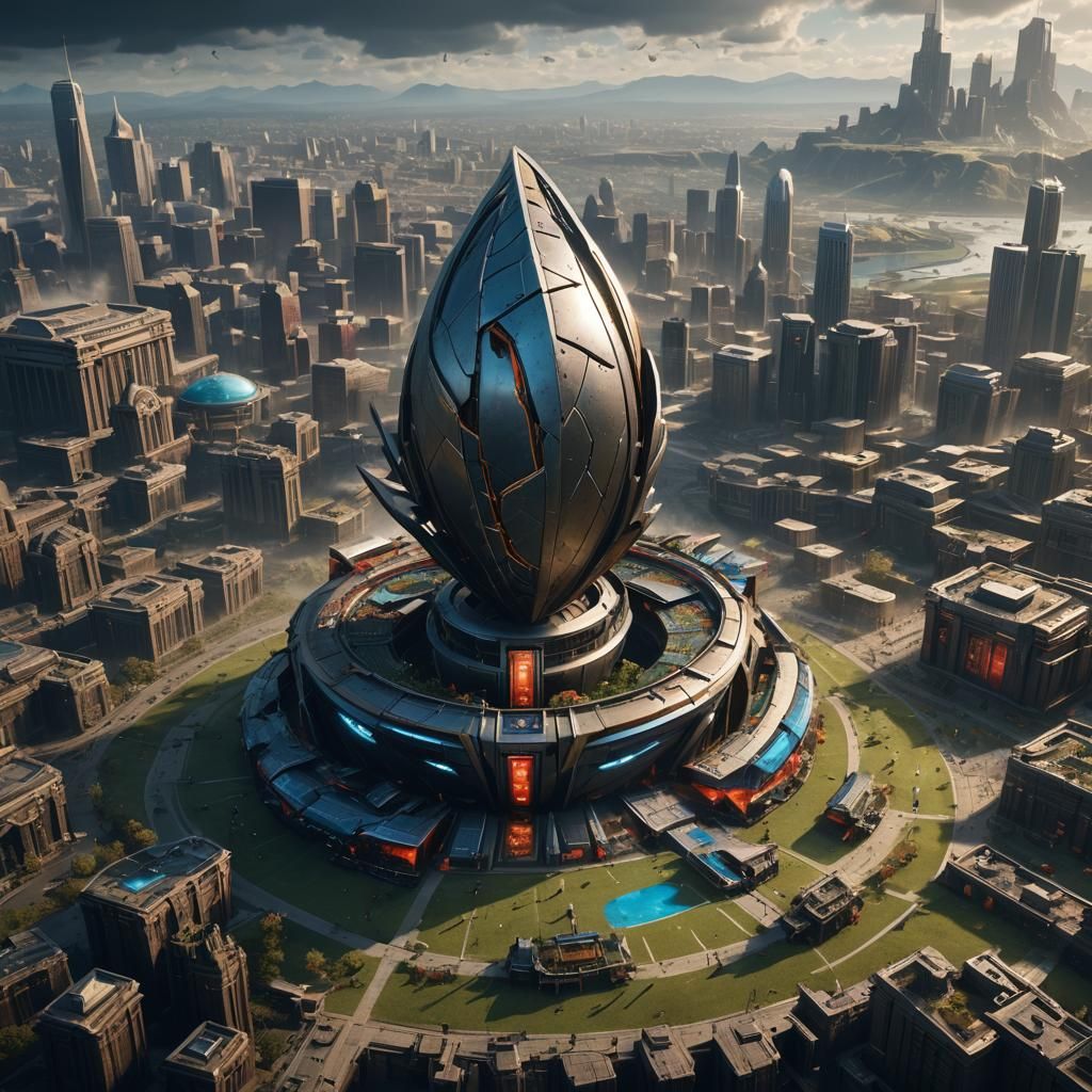 Detailed Matte Painting of a Super Bowl