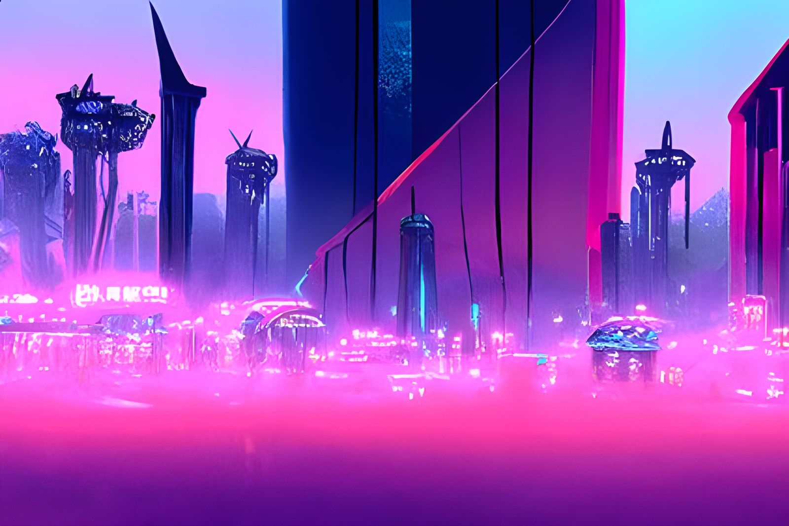 Intricate Neopunk Cityscape with Bridges in Cyberpunk Style