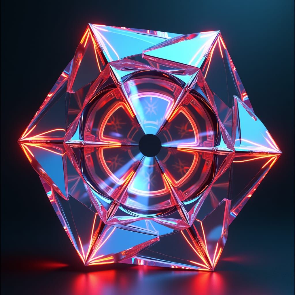 Futuristic Polyoptic Polygon in Cyberpunk Style