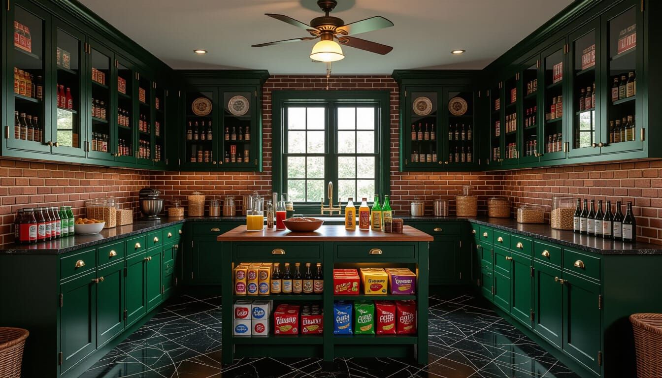 Victorian Storage Room with Richly Stocked Island