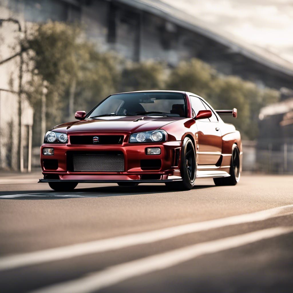 Detailed Nissan Skyline GTR R34 Sports Car