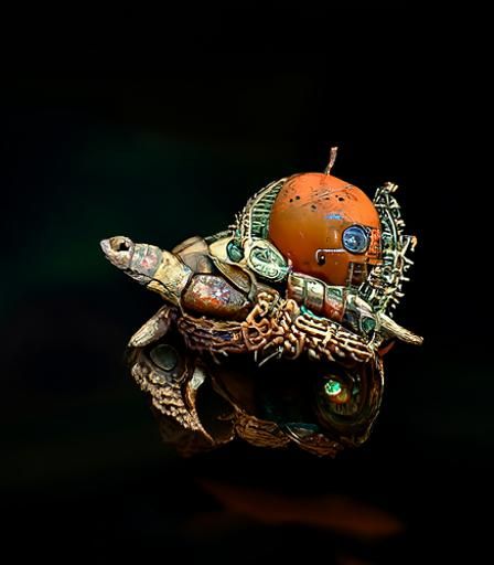 Cybernetically Enhanced Turtle in Hyperrealistic Futurism
