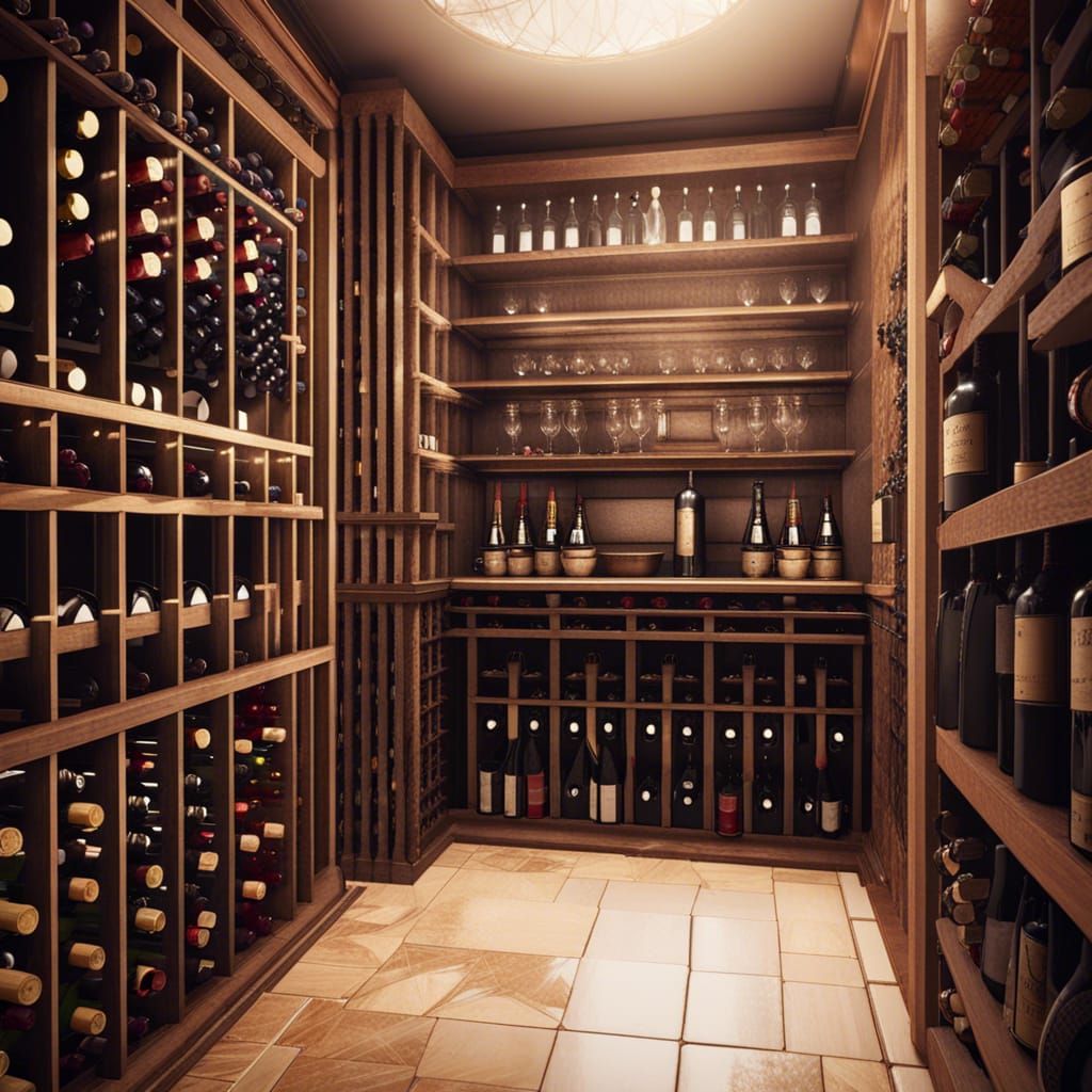 Opulent Wine Cellar: 3D Game Cinematic Masterpiece