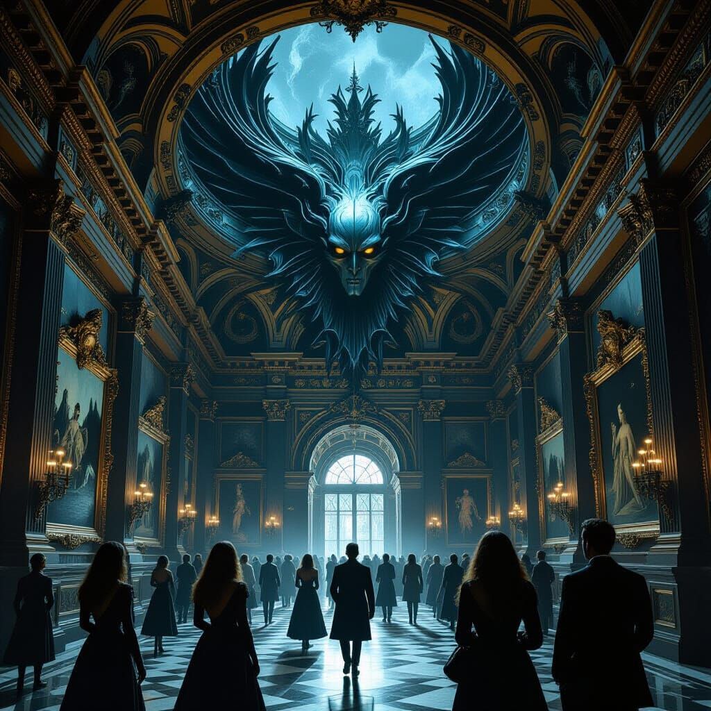 Gothic Fantasy Trompe L'oeil Ceiling in Museum