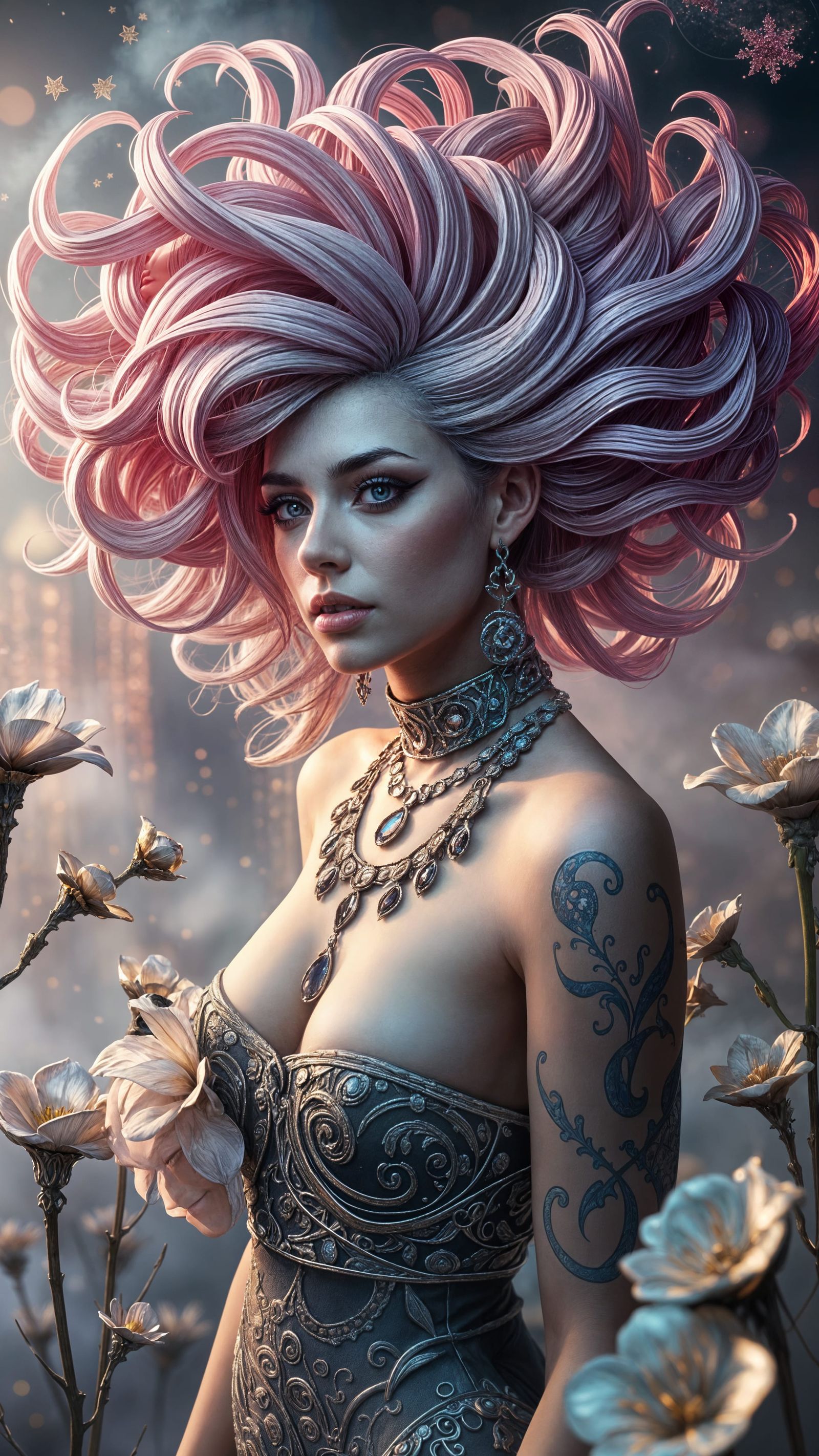 Surreal Goddess in Fractalized Garden of Dreams