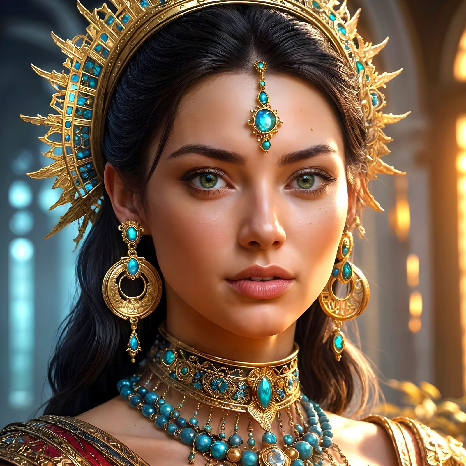 Ethereal Princess in Vibrant Attire