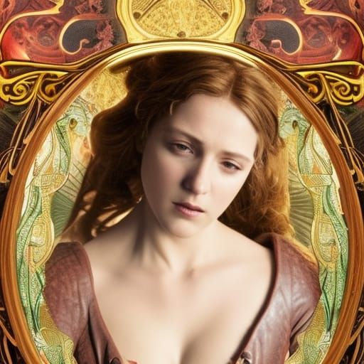 Fallen Madonna in Art Nouveau Style