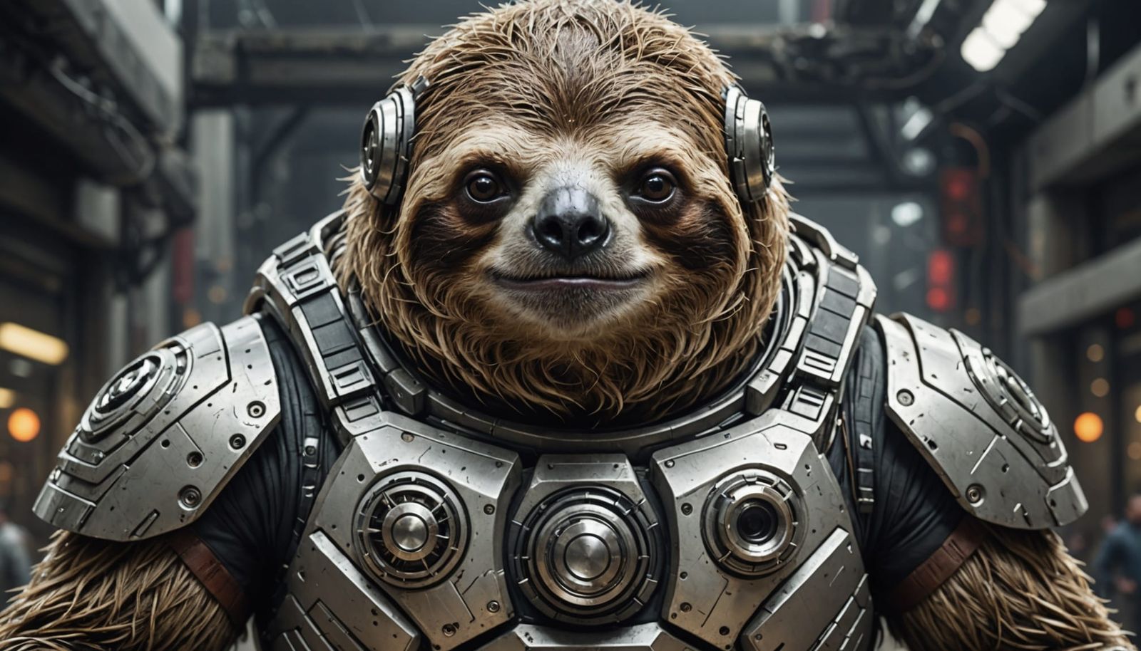 Cyborg Sloth Superhero in High Detail