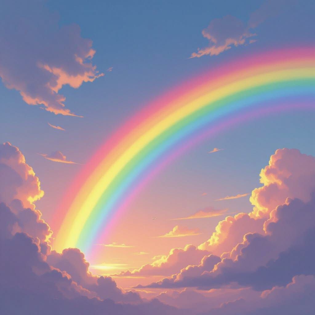 Vibrant Rainbow Sky: Art Inspired by Modern Masters