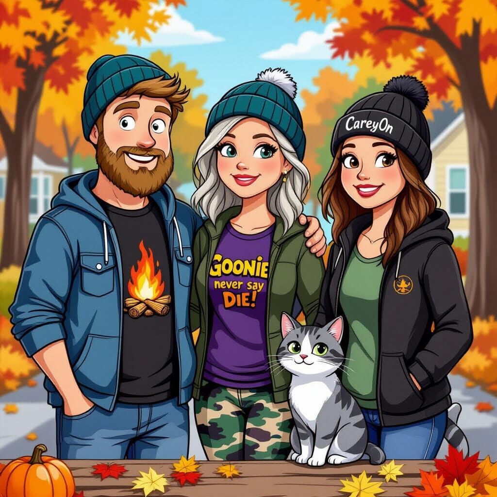 Family Guy Style Autumn Family Portrait