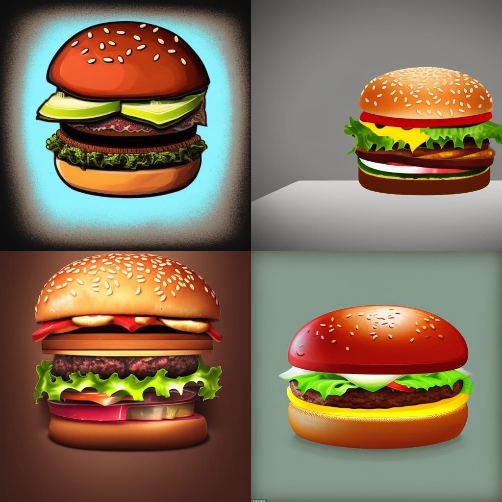 Hyperrealistic Burger Splash Art Concept