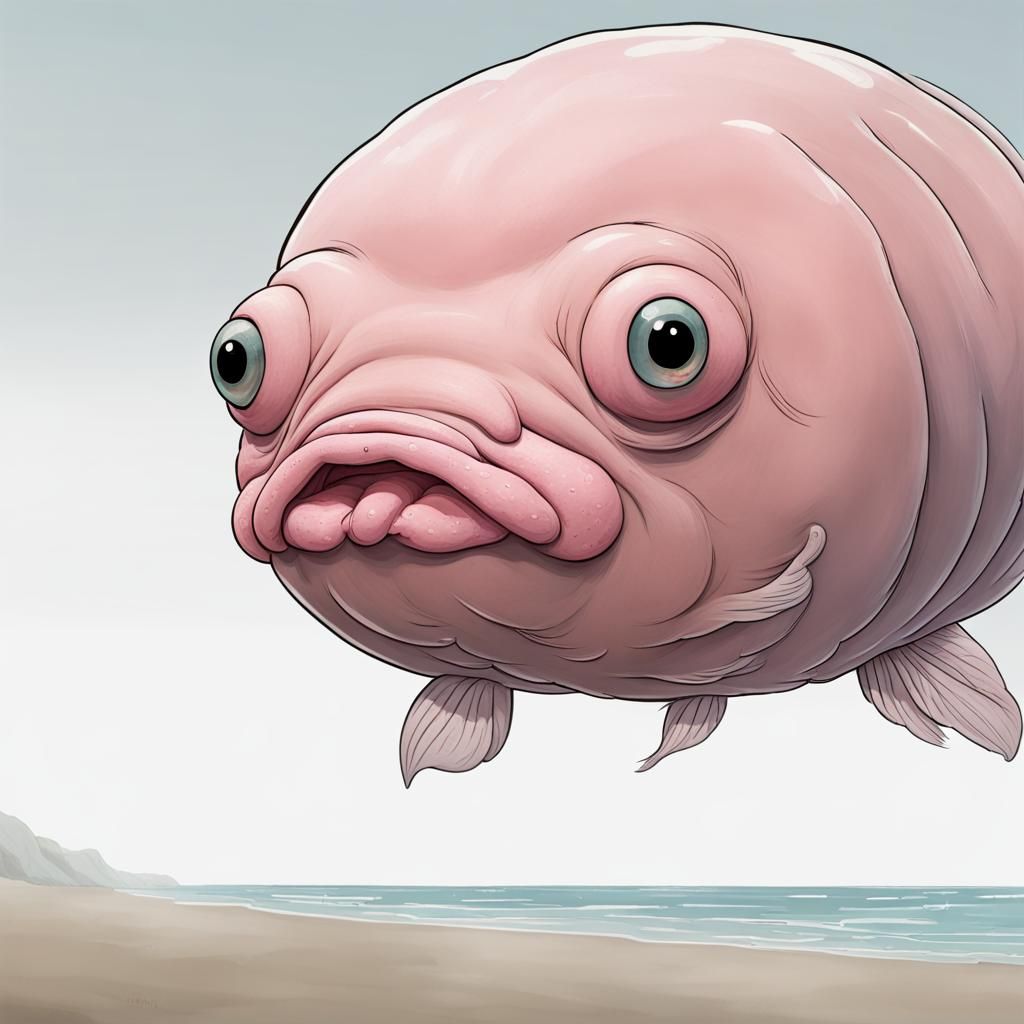 Blobfish Portrait: Deep Sea Oddity