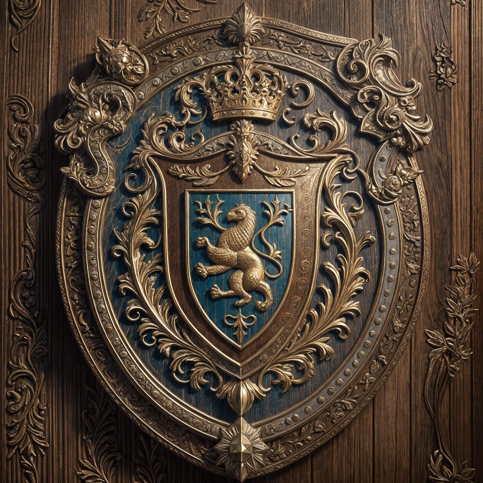 A highly decorated shield depicting the combined "Murray" an...