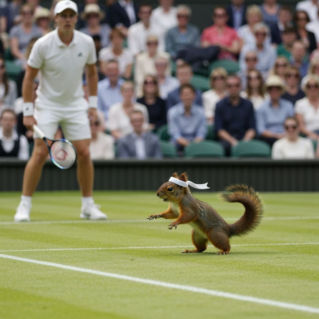 Squirrel Photobombs Wimbledon in Humorous Scene