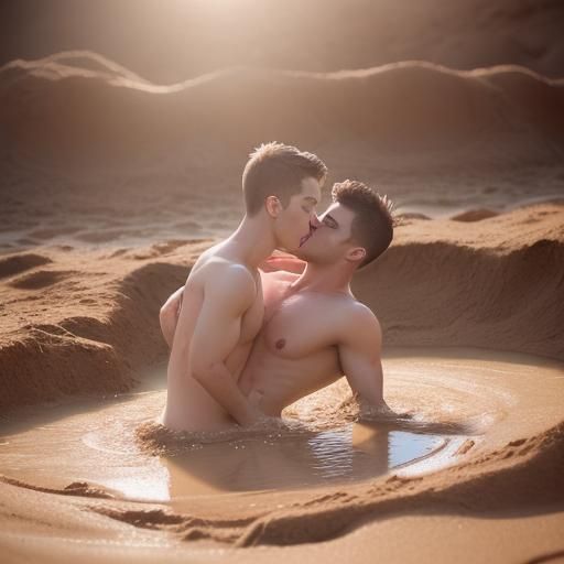 Passionate Kiss in Quicksand on Valentine's Day