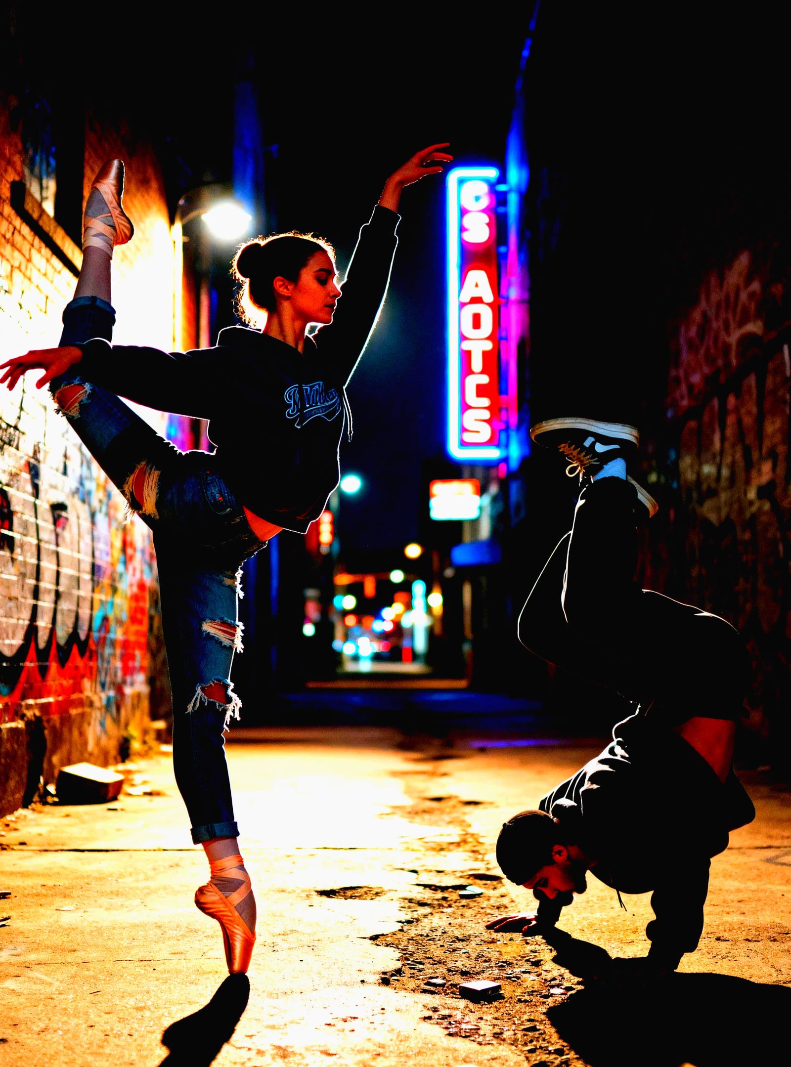 Ballet Dancer Meets Breakdancer in Gritty Alley