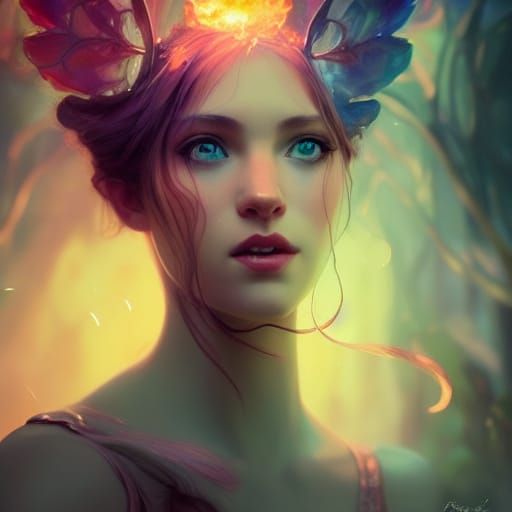 Enchanting Fairy Portrait in a Whimsical Wonderland