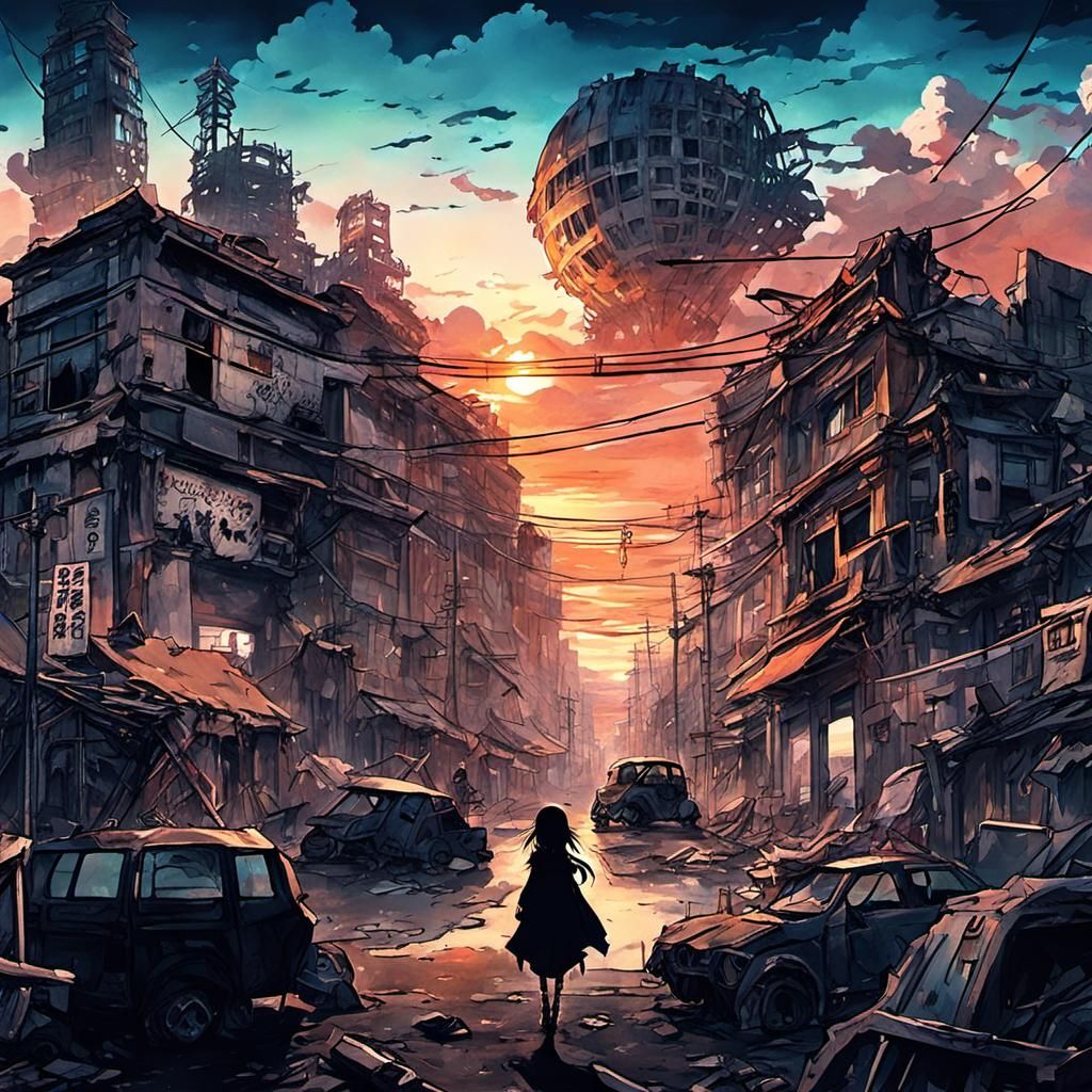 Adventurer Girl in Post-Apocalyptic Anime Town