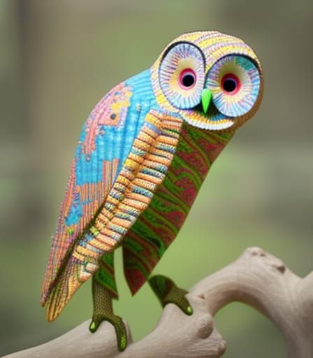 Neon Owl Digital Art