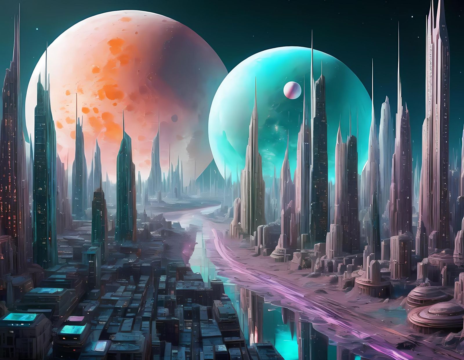 Futuristic City on Uranus' Moon Titania