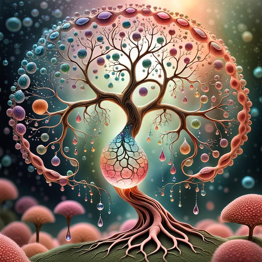 Macro Dew Drop Reflecting Abstract Multiverse