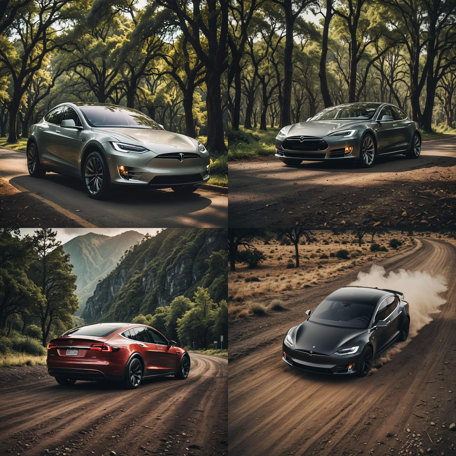 Cinematic Tesla Car on Film