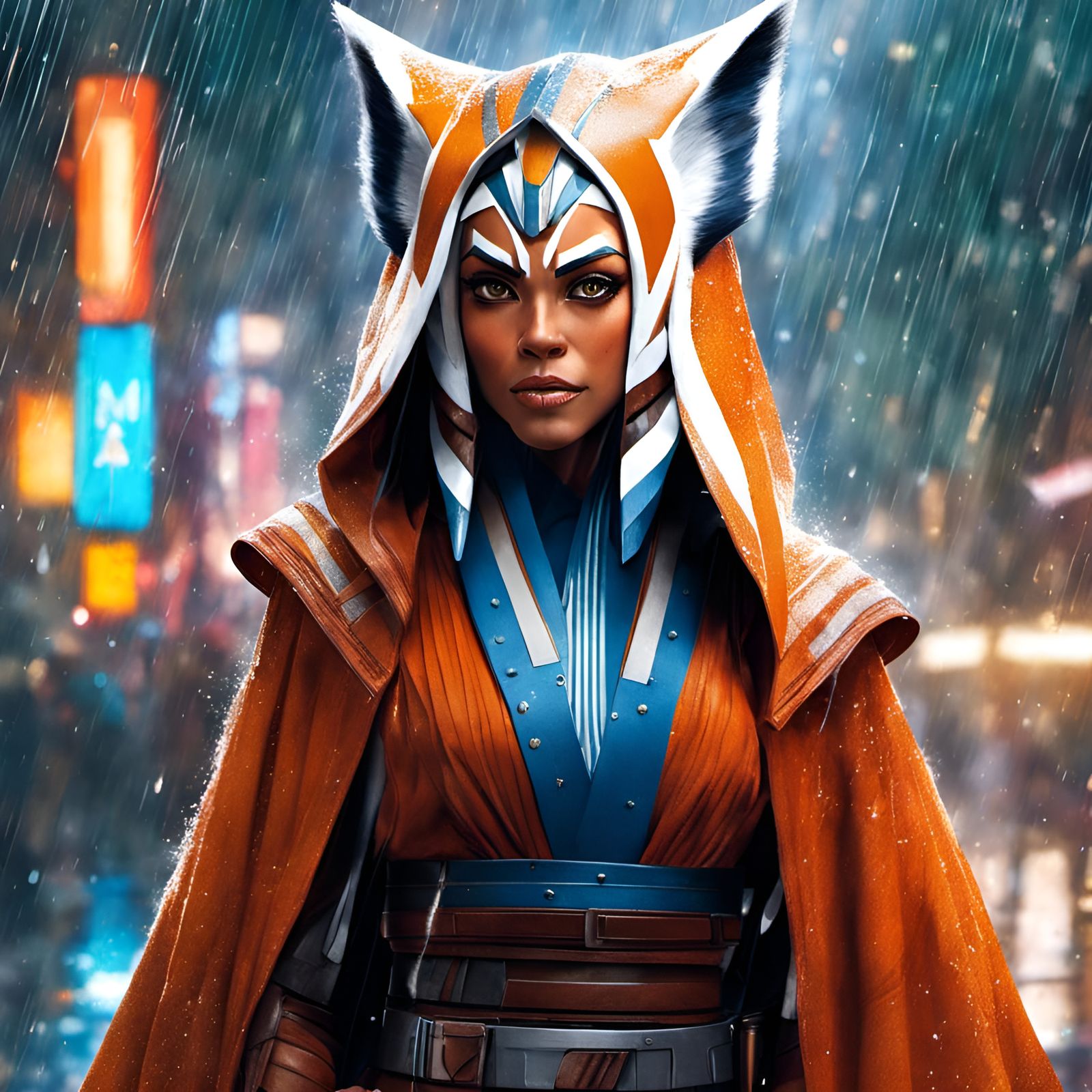 Ahsoka Tano Portrait in the Rain