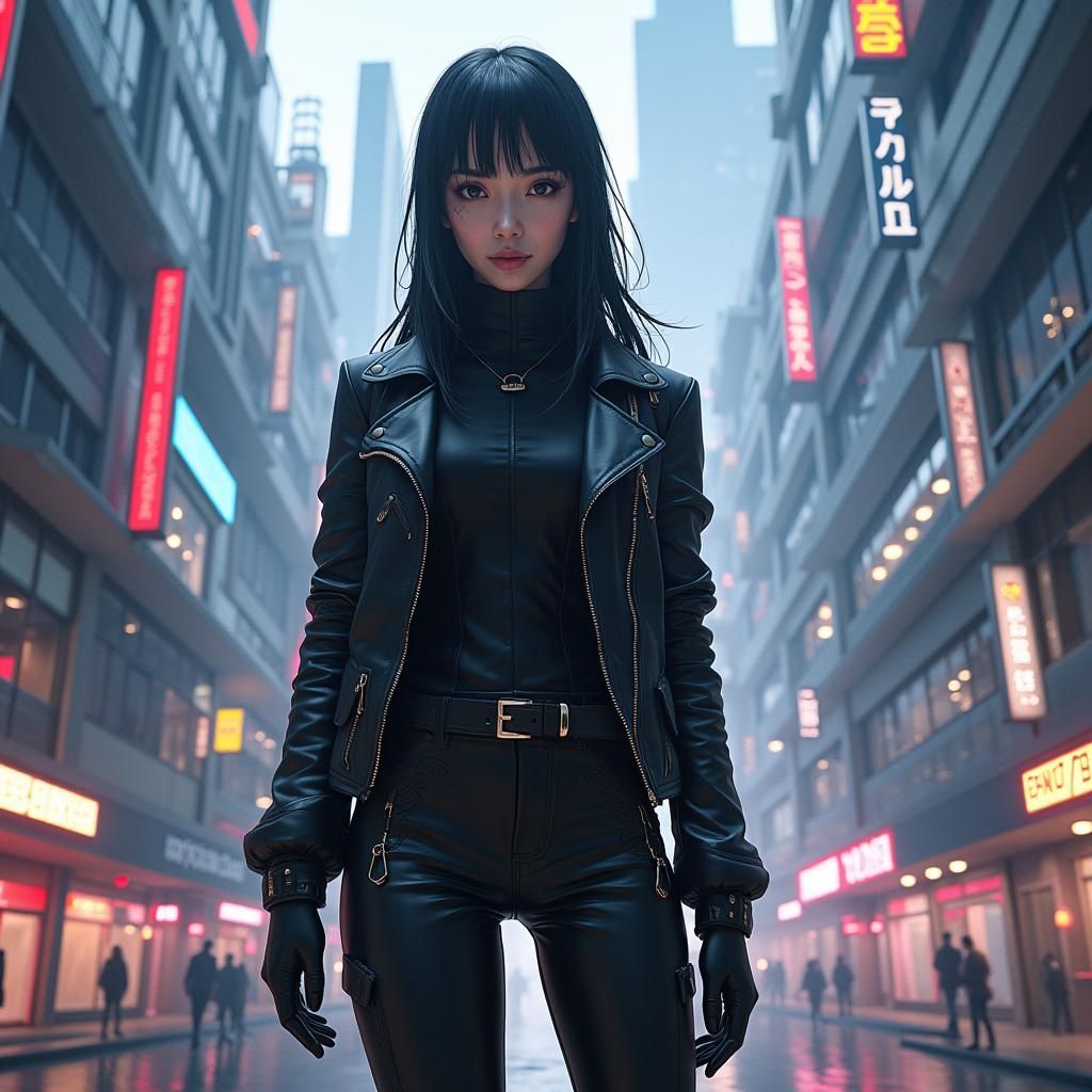 Futuristic Architect Designs Neon City in Anime Style