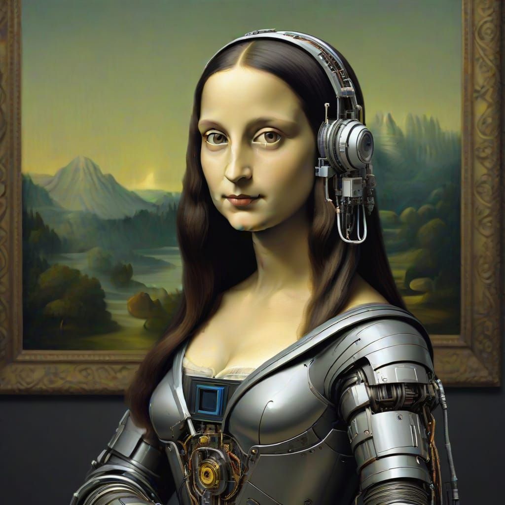 Cyborg Mona Lisa Envisions Futuristic Era