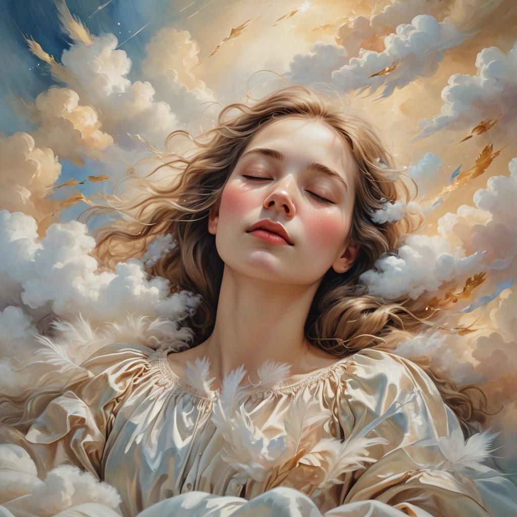 Ethereal Dreamscape Portrait in Renaissance Style