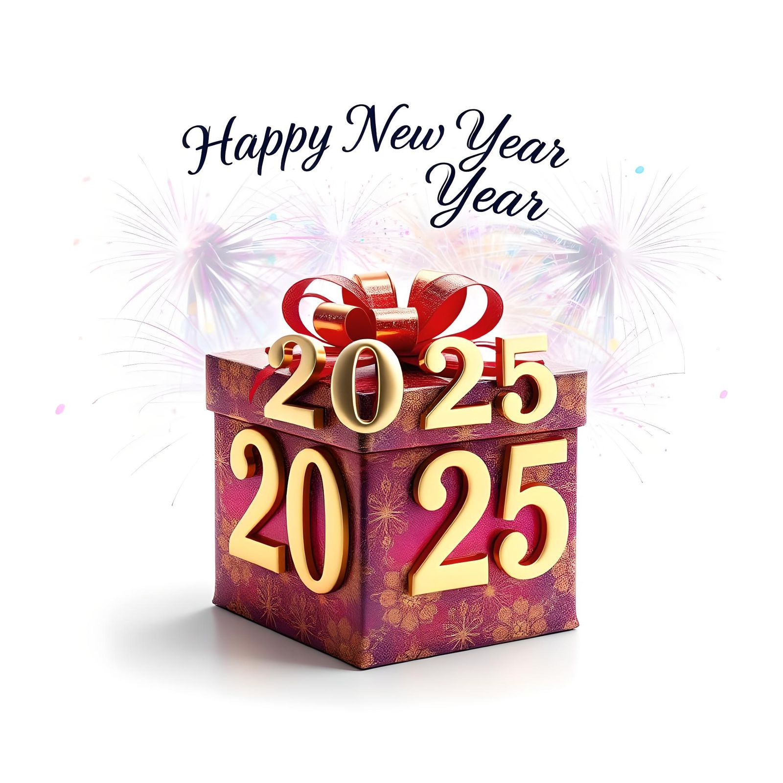 Happy New Year 2025 Celebration with Fireworks