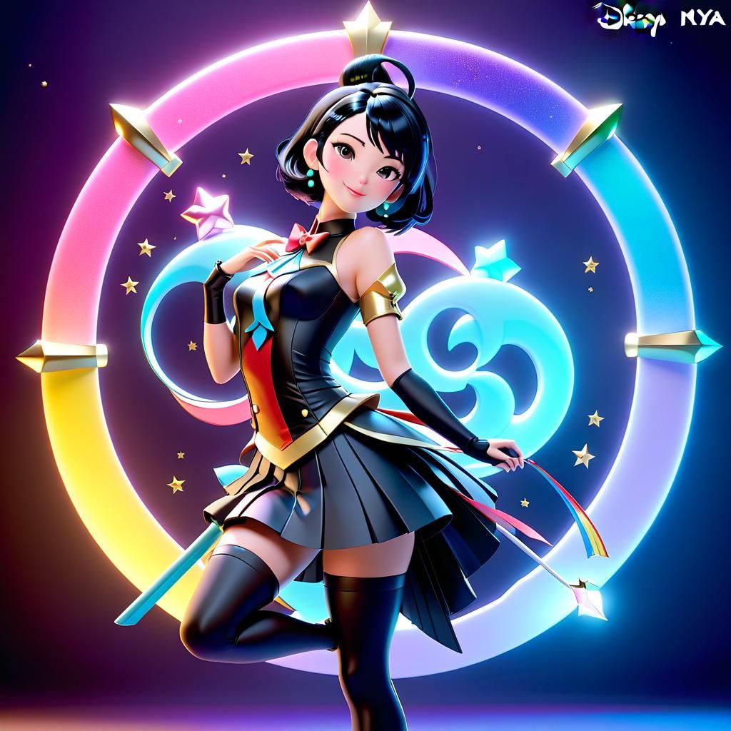 Pretty Thai Magical Girl: 3D Digital Art