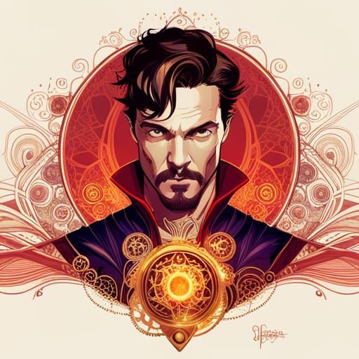 Steampunk Doctor Strange with Luminous Colors