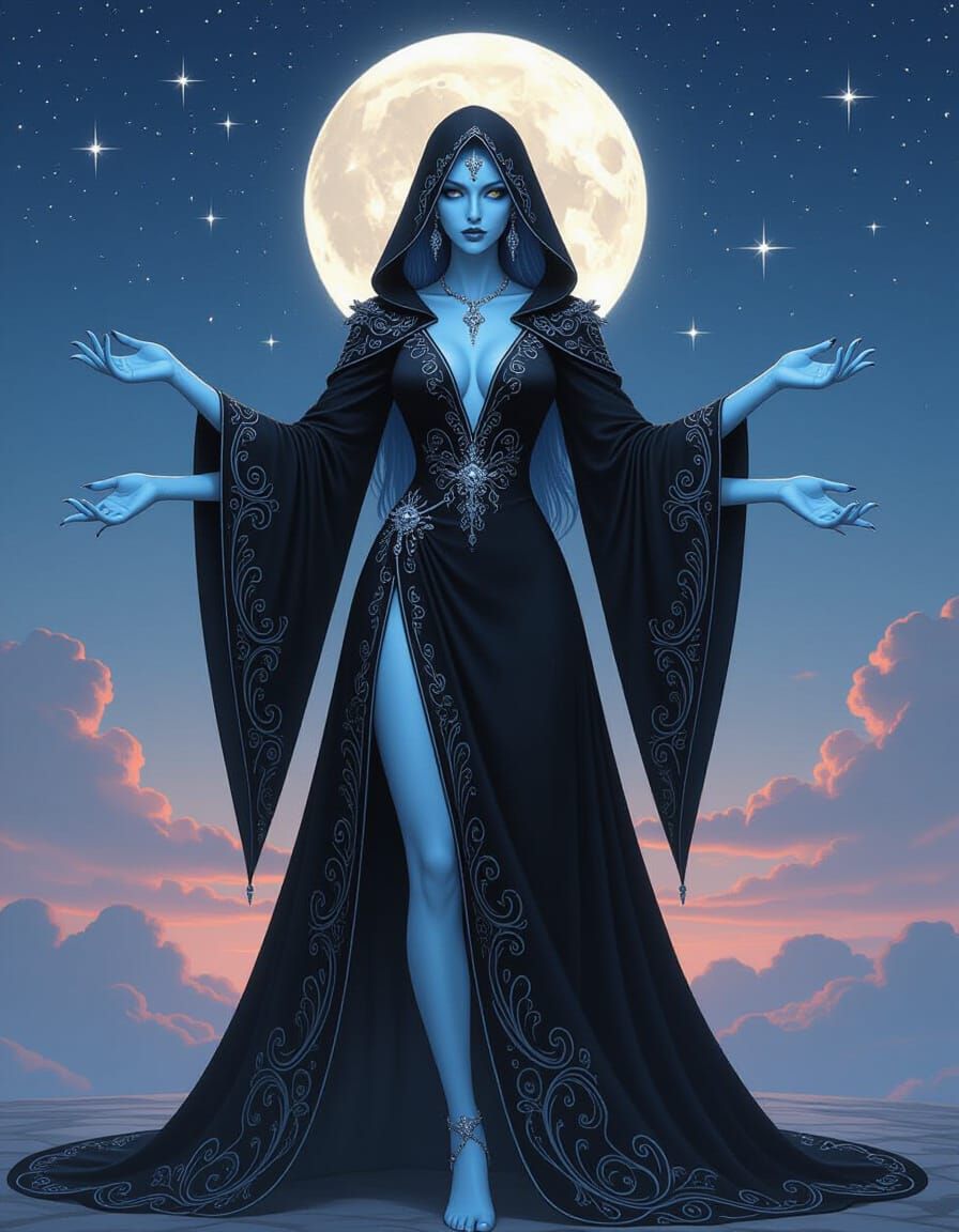 Celestial Sorceress in Lunar Robes